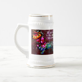 Caneca De Cerveja Tudo que você precisa é amor e uma Abstrato de art