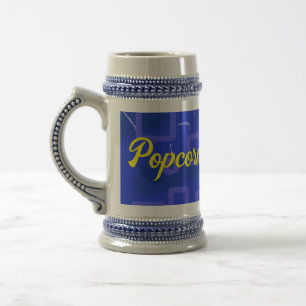 Caneca De Cerveja Tumba Geométrica Azul do Rei da Família