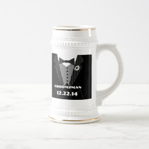 Caneca de cerveja Tuxedo Tie Gerber Daisy Padrinho