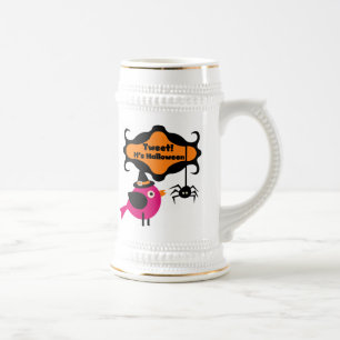 Caneca De Cerveja Tweet Halloween T-shirts e presentes
