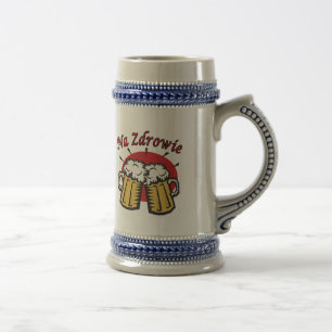 Caneca De Cerveja Um Brinde Zdrowie Com Perucas De Cerveja