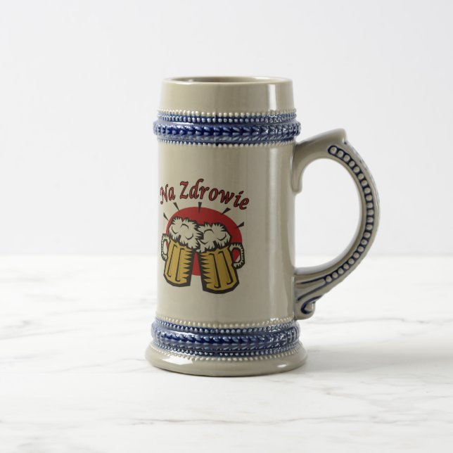 Caneca De Cerveja Um Brinde Zdrowie Com Perucas De Cerveja (Direita)