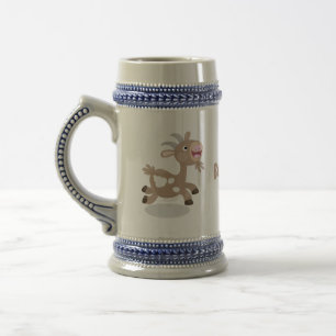 Caneca De Cerveja Um desenho animado de cabra feliz