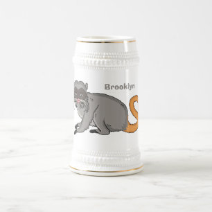 Caneca De Cerveja Um desenho animado do Imperador Bonito Tamarin