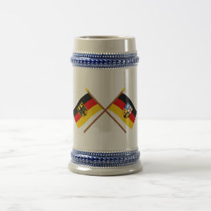 Caneca De Cerveja Und Saarland Flaggen da alemanha, gekreuzt