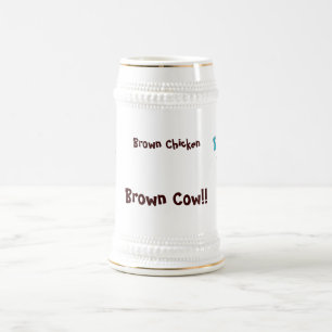 Caneca De Cerveja Vaca de Brown da galinha de Brown