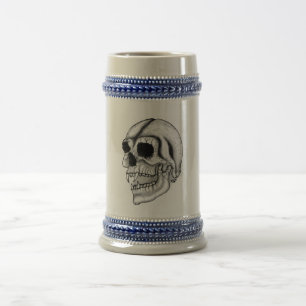 Caneca De Cerveja Vampiro skull black and design white