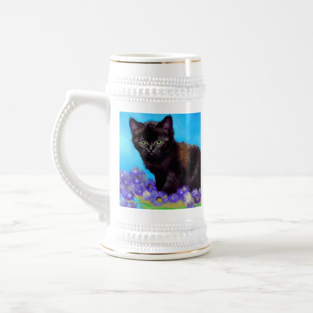 Caneca De Cerveja Van Gogh Cat e Flores (Esquerda)