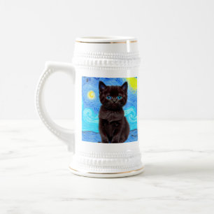 Caneca De Cerveja Van Gogh Starry Night Black
