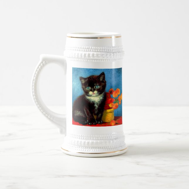 Caneca De Cerveja Van Gogh Tuxedo Cat (Esquerda)