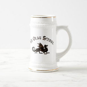 Caneca De Cerveja Velha Escola - Dragão Medieval Rei Artur Cavaleiro