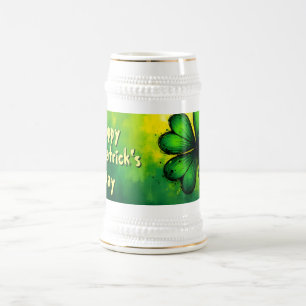Caneca De Cerveja Verde, Felicidade & Alegria - Feliz Dia de São Pat