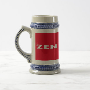 Caneca de cerveja vermelha branca Zen
