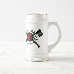 Caneca De Cerveja Vermelho/anarquia comunistas da cabeça da pele do