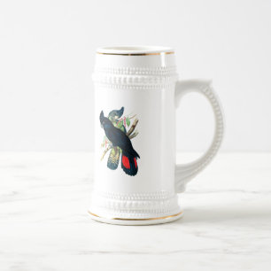 Caneca De Cerveja Vermelho atado, Cockatoos. pretos (de Banksian)