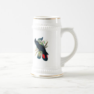 Caneca De Cerveja Vermelho atado, Cockatoos. pretos (de Banksian)