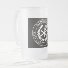 Caneca De Cerveja Vidro Jateado Χ Ρ+SPQR Poculto