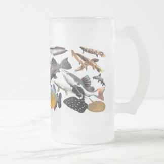 CANECA DE CERVEJA VIDRO JATEADO 大型熱帯魚のフロストグラスマグカップ