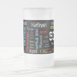 Caneca De Cerveja Vidro Jateado 00º aniversário feliz em um estilo de Grafite