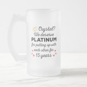 Caneca De Cerveja Vidro Jateado 15 Casamento I - Casal Engraçado Cristal