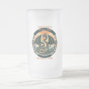 Caneca De Cerveja Vidro Jateado 16 de janeiro - Aprecie um dia de dragão