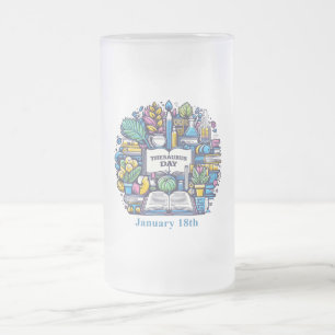 Caneca De Cerveja Vidro Jateado 18 de janeiro - Dia do dicionário