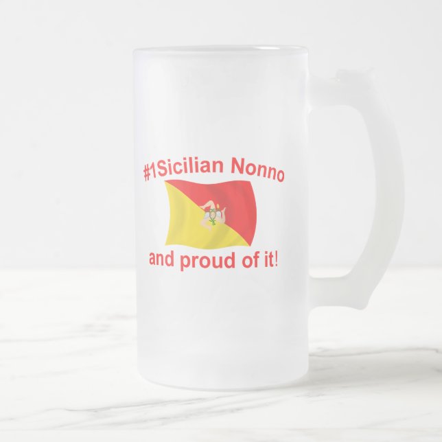 Caneca De Cerveja Vidro Jateado #1 orgulhoso Nonno siciliano (Direita)