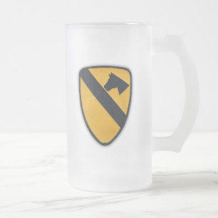 Caneca De Cerveja Vidro Jateado 1rua de Cavalaria Air Cav Airmobile Fort Veteranos
