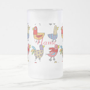 Caneca De Cerveja Vidro Jateado 4 Aves Engraçadas Thunder_Cove
