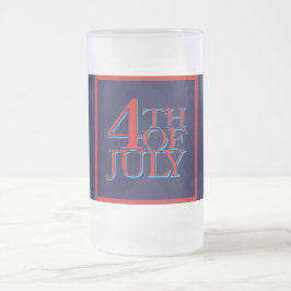 Caneca De Cerveja Vidro Jateado 4 de Julho -