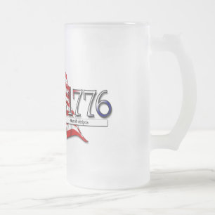 Caneca De Cerveja Vidro Jateado 4 de julho de 1776 Estrelas e Stripes