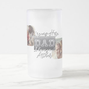 Caneca De Cerveja Vidro Jateado 4 Fotos - Feliz Dia dos Pais Tema Metal 