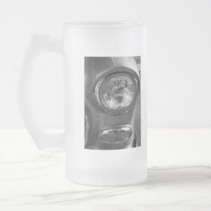 Caneca De Cerveja Vidro Jateado 55 Chevy Headlight Grayscale