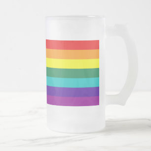 Caneca De Cerveja Vidro Jateado 7 Bandeira do Rainbow