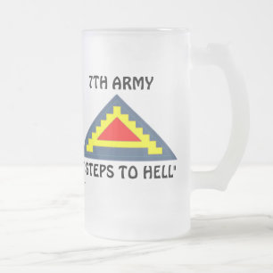 Caneca De Cerveja Vidro Jateado 7o Exército frm/1