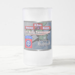 Caneca De Cerveja Vidro Jateado 82ª Divisão Aerotransportada Fort Bragg
