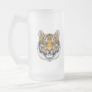 Caneca De Cerveja Vidro Jateado 8 Bits Tigre