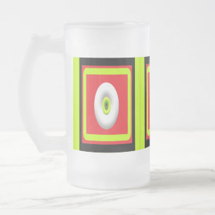 Caneca De Cerveja Vidro Jateado A arte gráfica globa design verde limão vermelho b