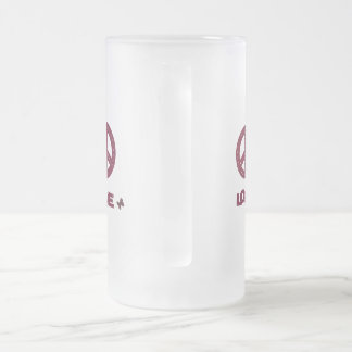 Caneca De Cerveja Vidro Jateado A caneca de vidro do fosco Amor e Paz