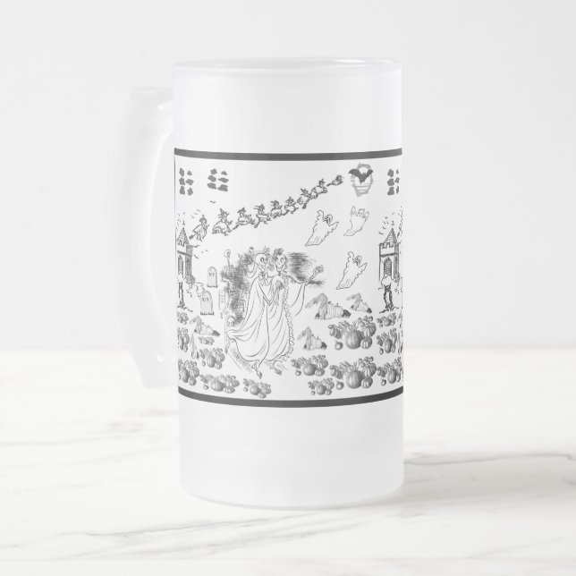 Caneca De Cerveja Vidro Jateado A Cerimônia Assombrada - (Frente Esquerda)