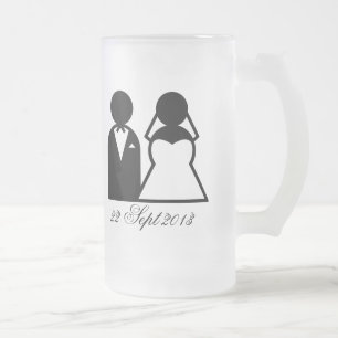 Caneca De Cerveja Vidro Jateado A noiva & o noivo