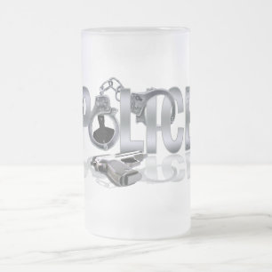 Caneca De Cerveja Vidro Jateado A POLÍCIA agride o design