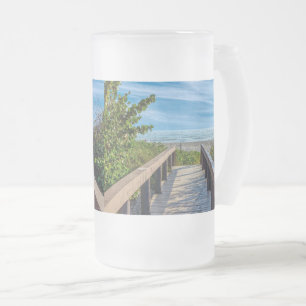 Caneca De Cerveja Vidro Jateado À Praia