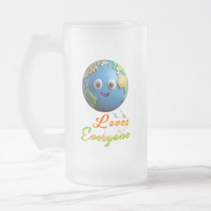 Caneca De Cerveja Vidro Jateado A Terra Ama a Todos
