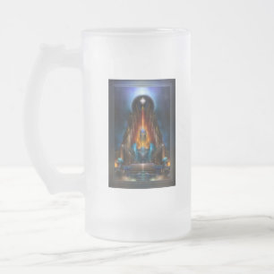 Caneca De Cerveja Vidro Jateado A Visão Ouro Da Arte Fractal Arsencia