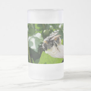 Caneca De Cerveja Vidro Jateado Abelha no verão