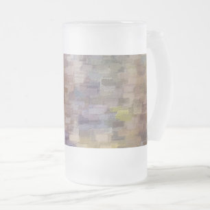 Caneca De Cerveja Vidro Jateado Abstrato de tijolo Tampa de vidro do Fosco de outo