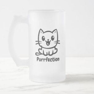 Caneca De Cerveja Vidro Jateado Adquirência, Gato De Anime Muito Bonito
