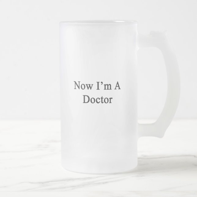 Caneca De Cerveja Vidro Jateado Agora eu sou um doutor (Direita)