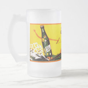 Caneca De Cerveja Vidro Jateado Agrida a nostalgia retro do TN da soda do esqui da